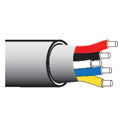 C-CBL-522S-WH-1 EcoSystem 5-Conductor Sensor Cable, 22 AWG, White Wire with Black Letters, Solid Bare Copper