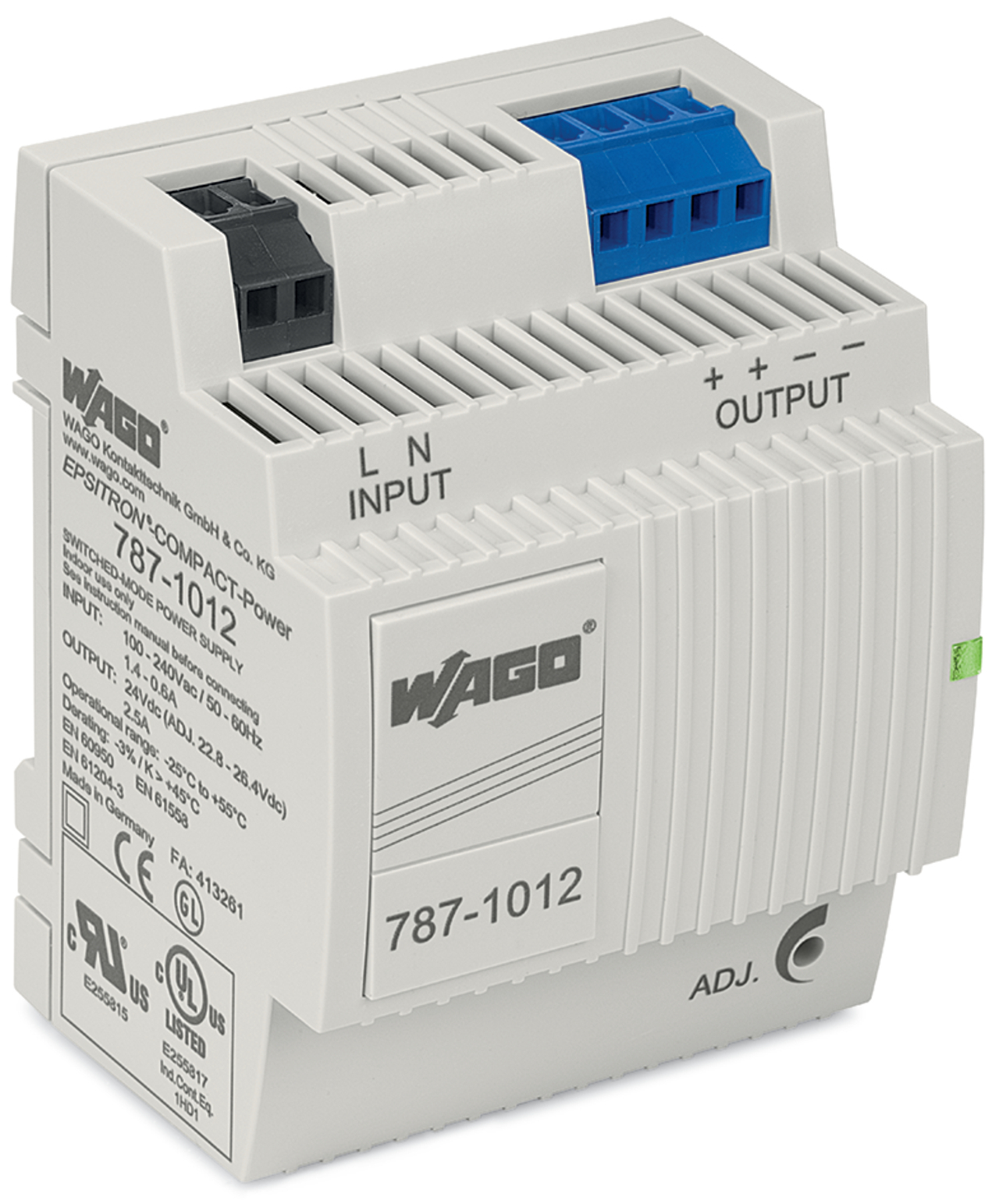787-1012 1-Phase, 300 V Input, 24 V DC Output, DIN Rail Mount