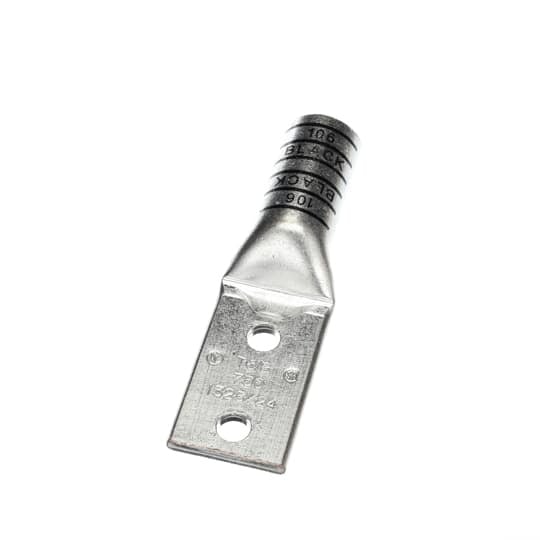 54880BE Color-Keyed 54800 2-Hole Non-Insulated Compression Lug, 750 kcmil Copper Conductor, Die Code: 106, 1/2 in Stud, Copper