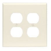 80516-T Midway Size Traditional Wall Plate, 2 Gangs, 3-1/8 in W x 4-7/8 in H, Thermoset, Light Almond