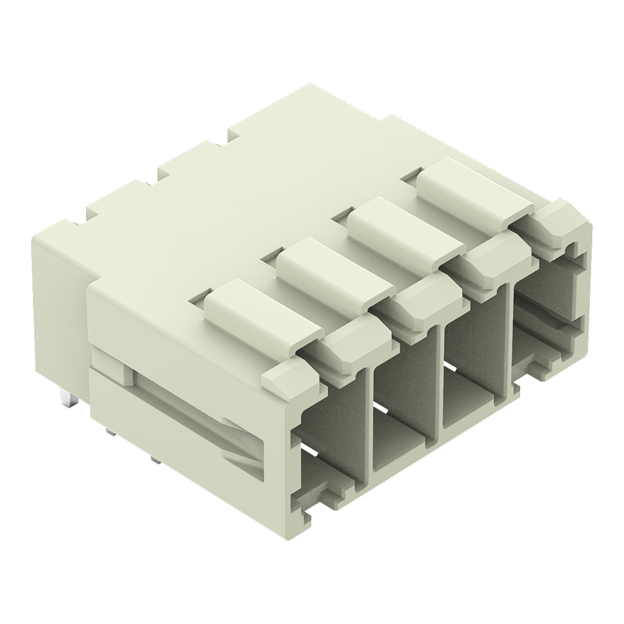 831-3624 Angled THT Male Header, 1 kV, 4 Positions, 0.3 in, Polyamide