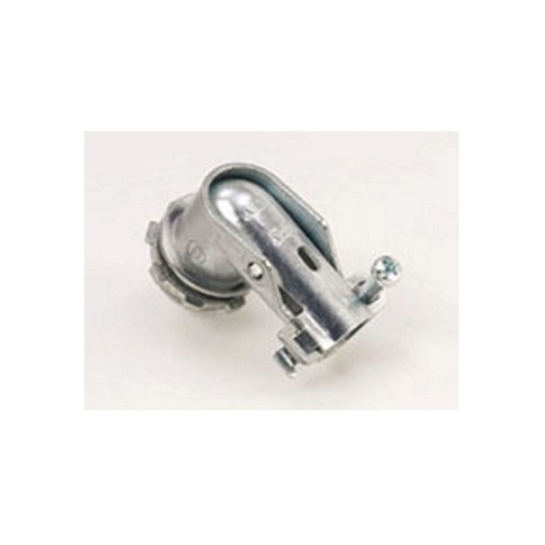 Connector, single screw 90 degree, zinc die cast, flex, size 3/8".