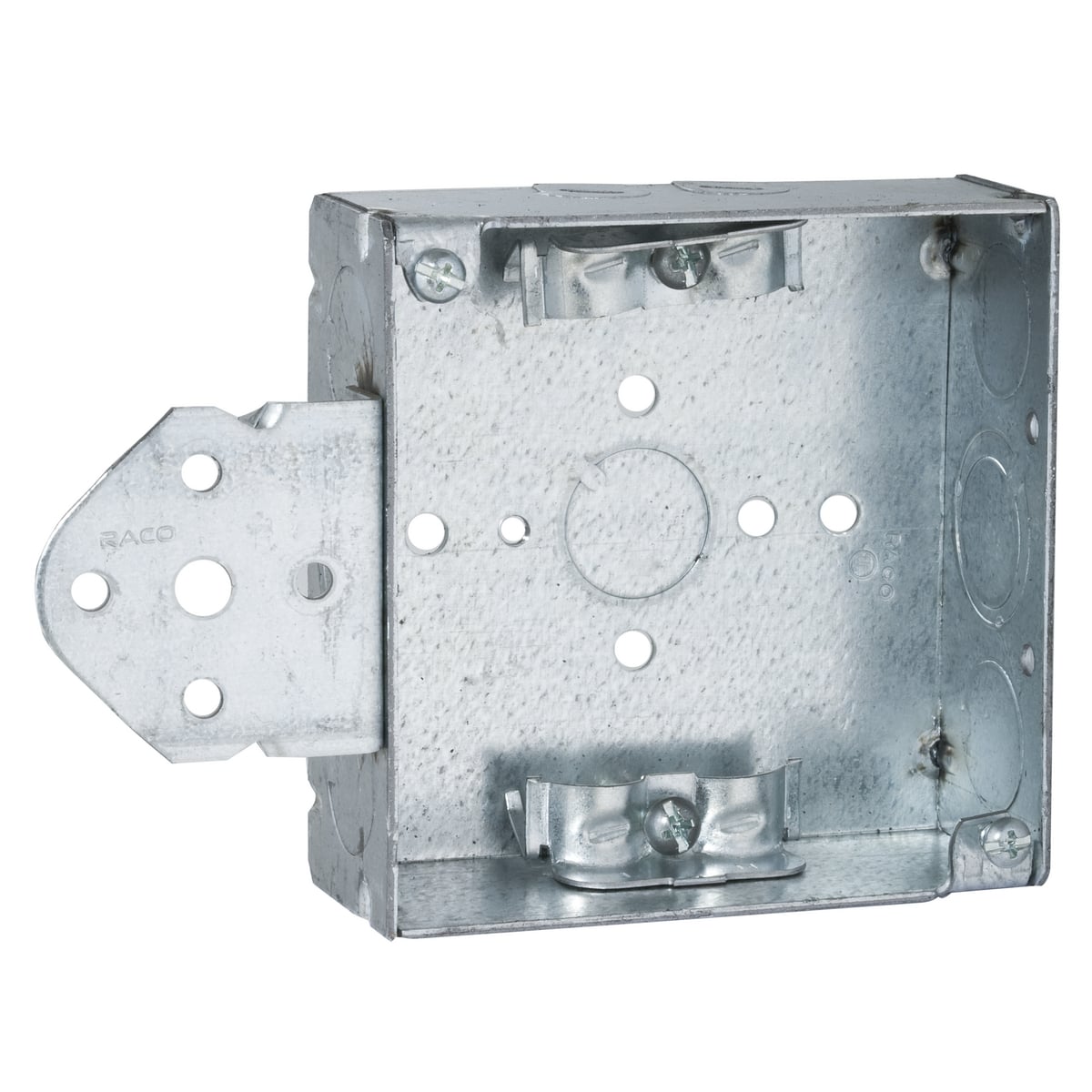 225 Square Box, Steel, 21 cu-in Capacity, (8) Knockouts, 4 in H x 4 in W x 1-1/2 in D