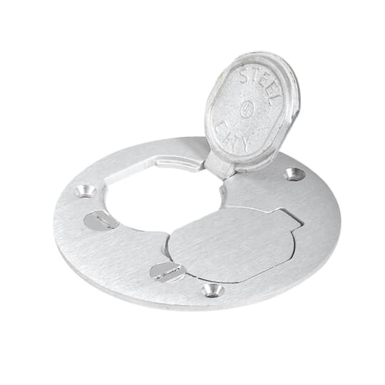 P-60-DS-AL Steel City Cover Plate, 4 in Dia, Aluminum