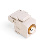 40735-RWT QuickPort Type 110 RCA Connector With White Barrel, Snap-In Connector, UTP Cable, CAT 5e
