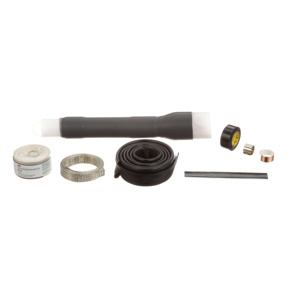 7000132785 QT-III 7600-T-3-RJS Cold Shrink Termination Kit, 3 Pieces, For Use With Three Core Tape Shield, UniShield and Wire Shield Power Cable, Silicone Rubber, Black