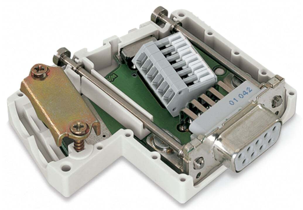 750-963 Female Fieldbus Connector, 0.63 in H x 1.722 in W x 2.126 in D, Polyamide 6.6, Light Gray