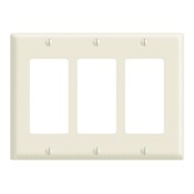 PJ263-T Midway Sizes Wall Plate, 3 Gangs, 6.75 in W x 4.88 in H, Thermoplastic, Light Almond