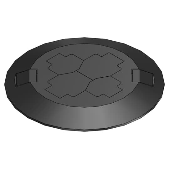FPT3-CVR-BLK Steel City Poke-Through Cover, 7-1/2 in Dia, Aluminum