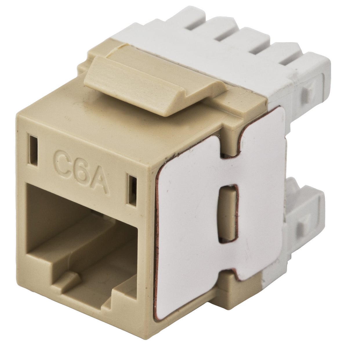 HJ6AEI Ascent Standard Universal Jack, Cat 6a Module, Snap-Fit Mount, Electric Ivory
