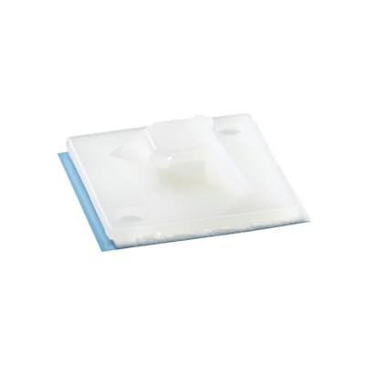 TC5347A Ty-Rap 1-Piece Cable Tie Mounting Base, 4-Way, Self-Adhesive Mount, 0.301 in W Tie, Nylon/Polyamide 6.6, Natural
