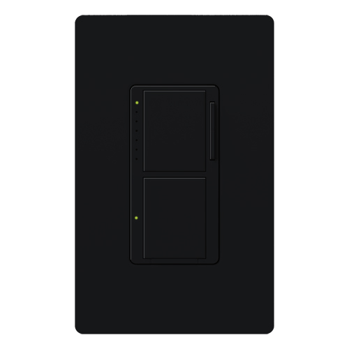 MA-L3S25-BL Maestro Designer Style Dual Dimmer Switch, 120 VAC, 2.5 A, 1 Poles, On/Off Operation, Natural White