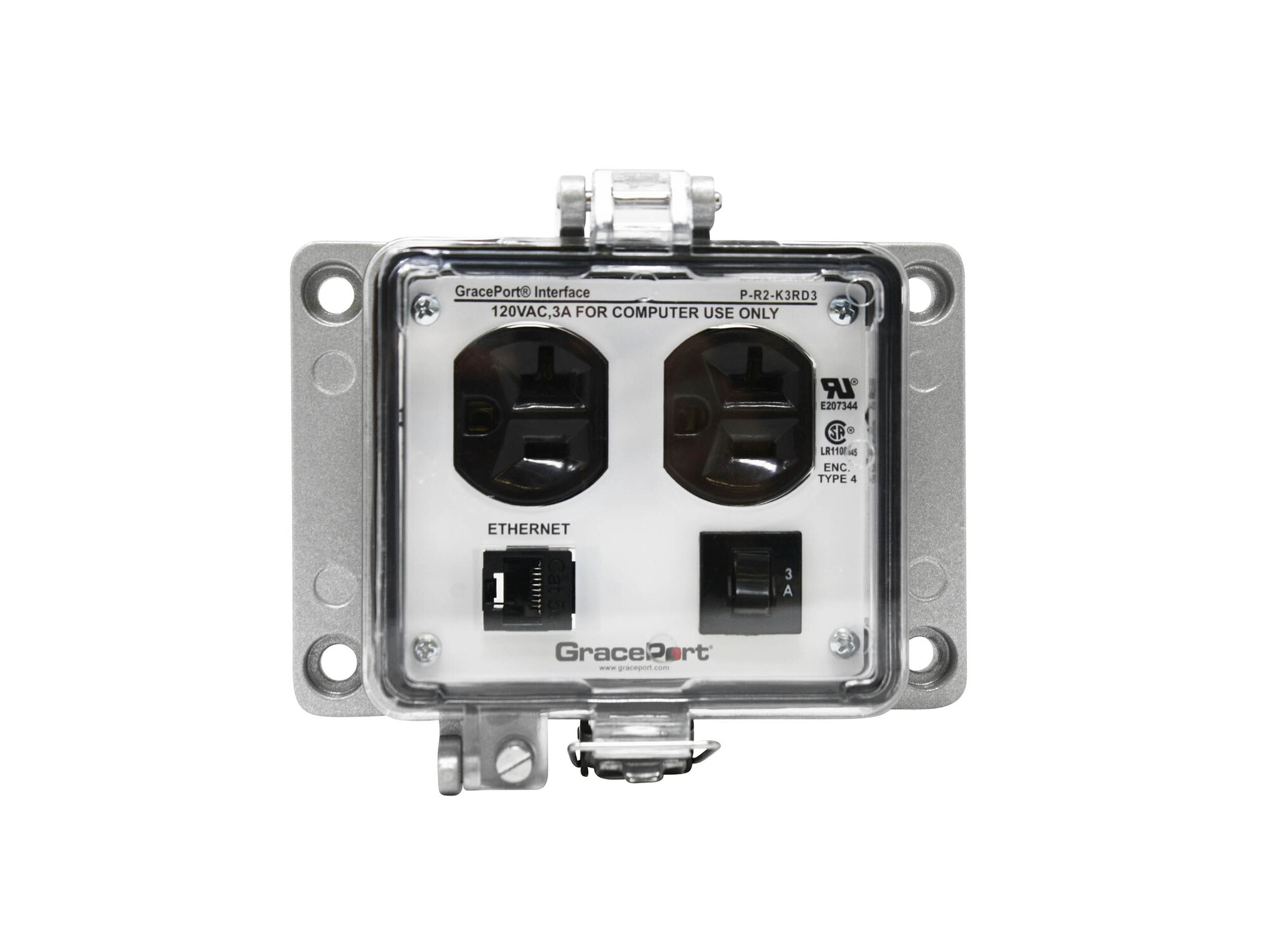 P-R2-K3RD3 Bulkhead Computer Port Connector Interface, Plastic Housing