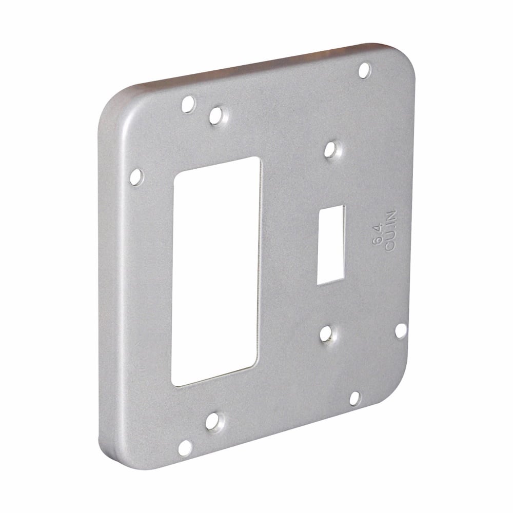 TP740 Cover, 4-11/16 in L x 4-11/16 in W x 1/2 in D, Raised Surface Cover, Steel