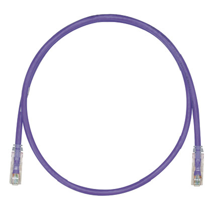 UTPSP7VLY PanNet TX6 Plus Class E Patch Cord, Cat 6, 24 AWG U/UTP Copper Stranded Conductor, RJ45 Modular Plug Boot Connector, 7 ft L Cord, Violet