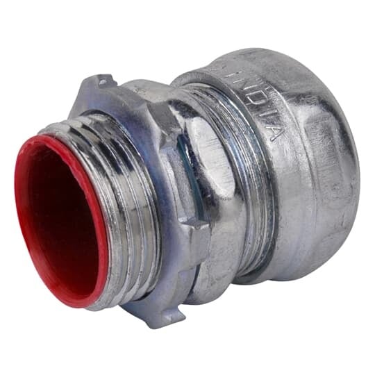 TC712A Steel City Insulated Compression Connector, 3/4 in Trade, For Use With EMT Conduit, Steel, Zinc Plated