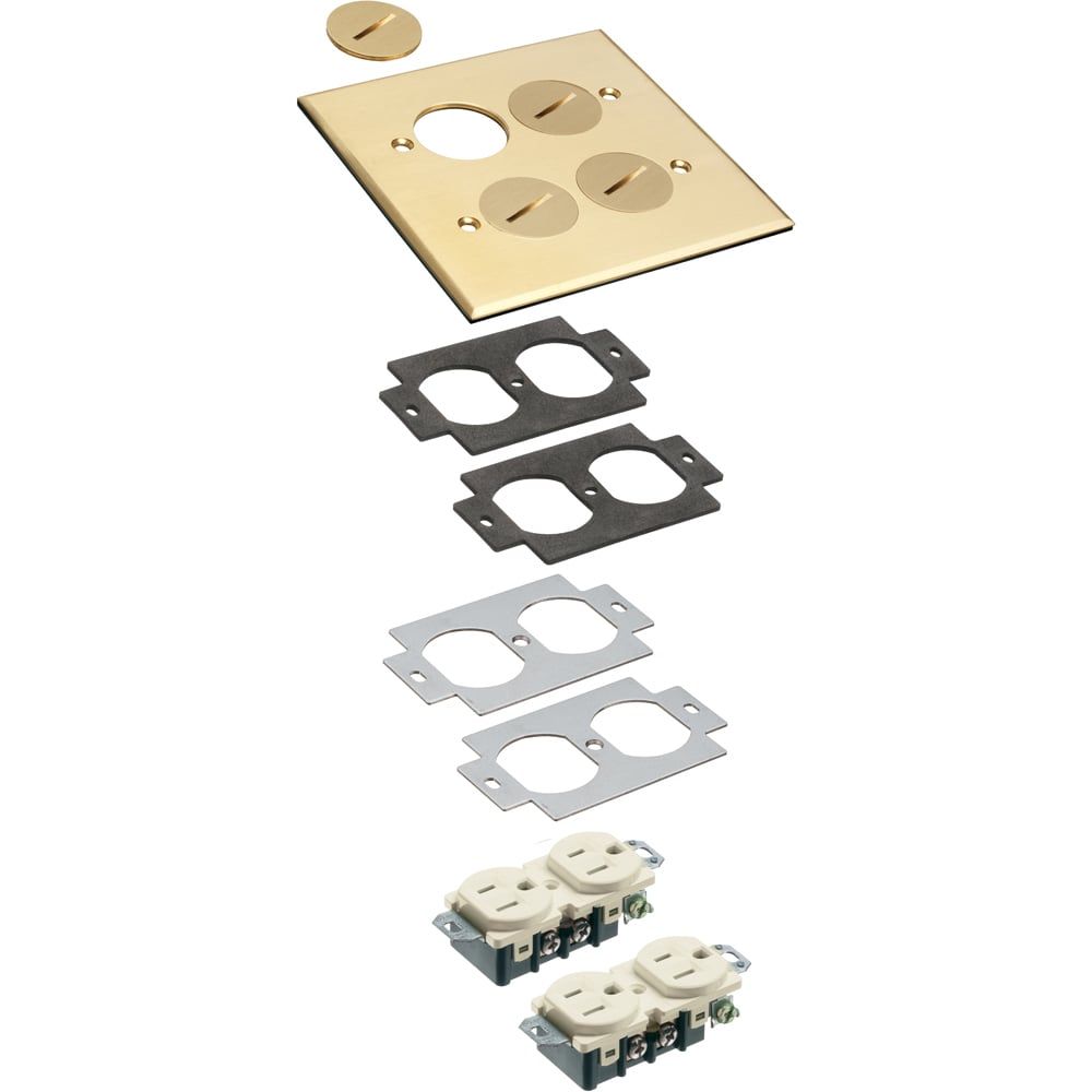 FLB5540MB Floor Box Cover, 4.937 in L x 4.662 in W, Brass