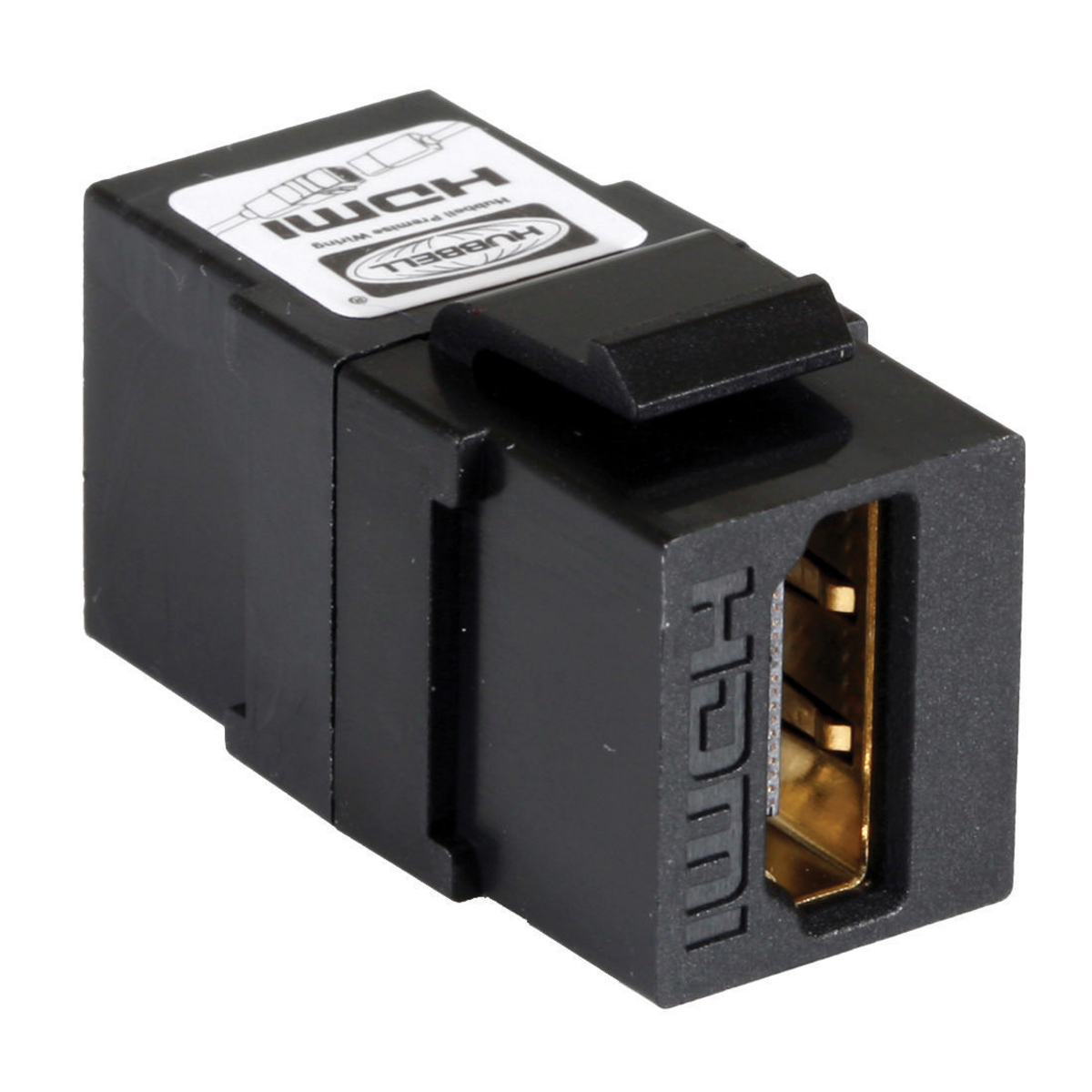 SFHC14BK Standard Type 1.4 A/A Keystone Feed-Through Connector, Female Connector, Plug-In Termination, Snap-Fit Mount, Black