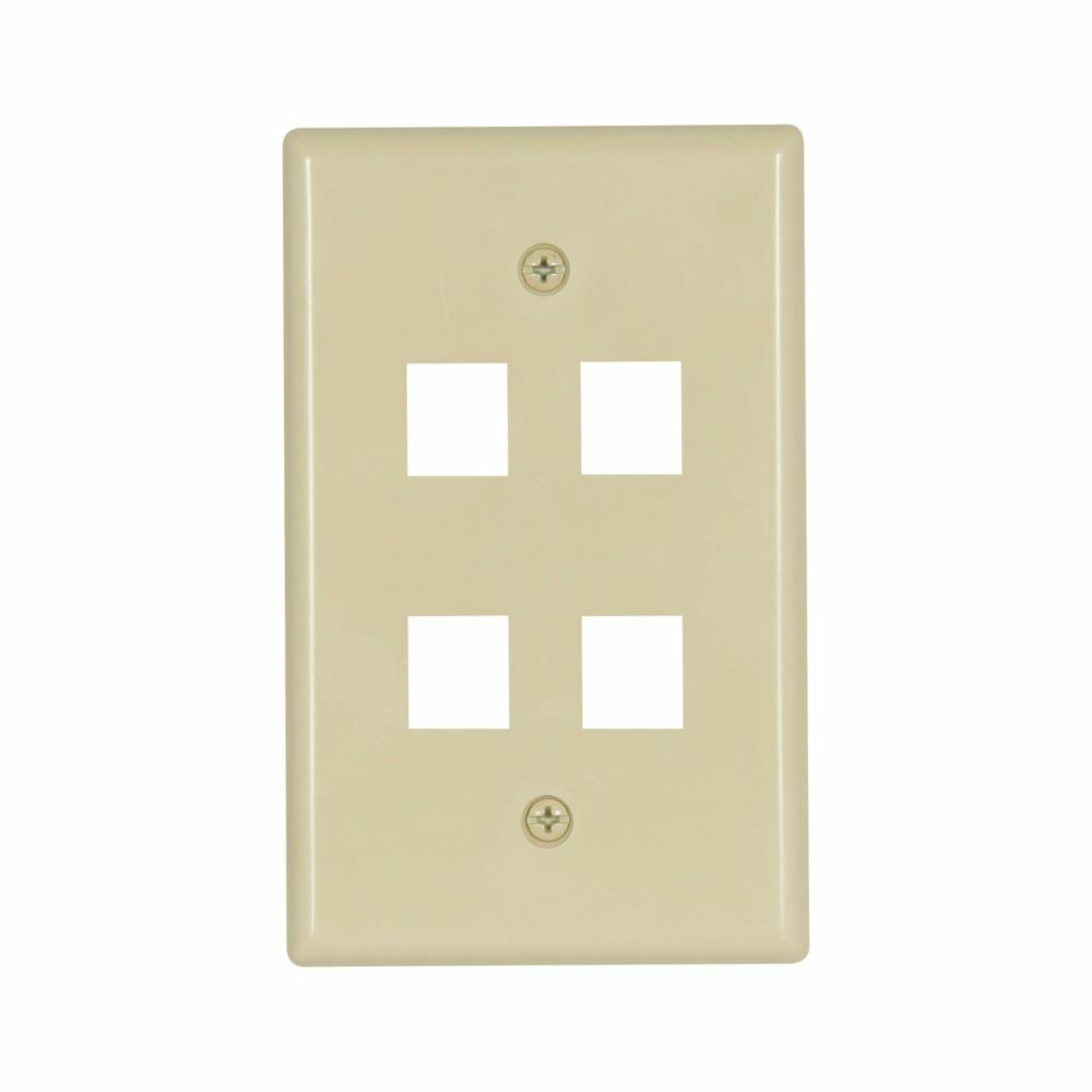 Eaton Modular wallplate, 4 Port Modular, MidSize, IV