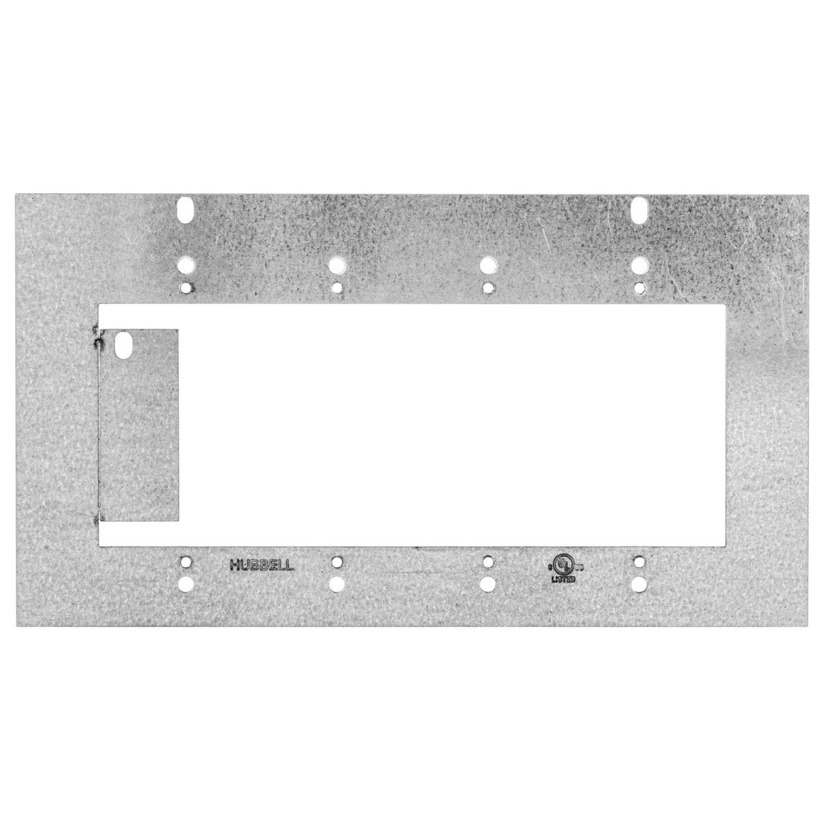 FB10MPNEMA4G CFB10 Floor Box Mounting Plate With (4) Single Service Openings Utilizing NEMA Spacing, 9.52 in L x 5.19 in W, 10 Gangs, Galvanized Stamped Steel