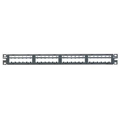 CPPL24M6BLY Mini-Com PanNet 1RU Flat Unshielded Front Access Modular Patch Panel, 24 Ports, Cold Rolled Steel