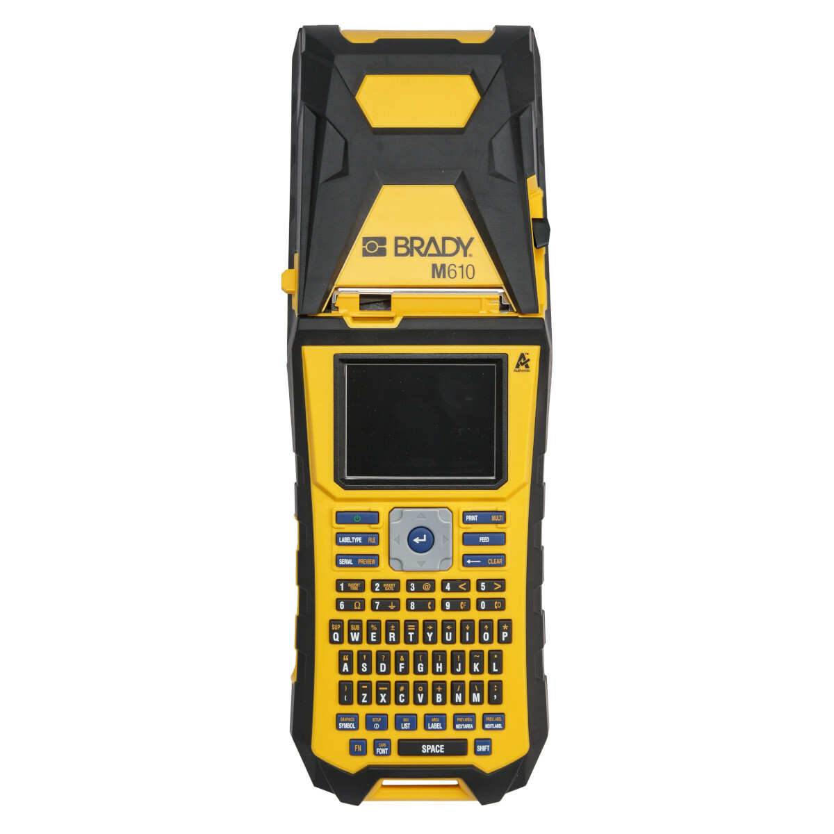 M610 300 dpi Barcode Capable Single Color Handheld Label Maker, Thermal Transfer Print, 2 in W Tape, 4 - 170 Point Font, Power Source: AC Power/Lithium-Ion Battery, Color LCD Touch Screen Display