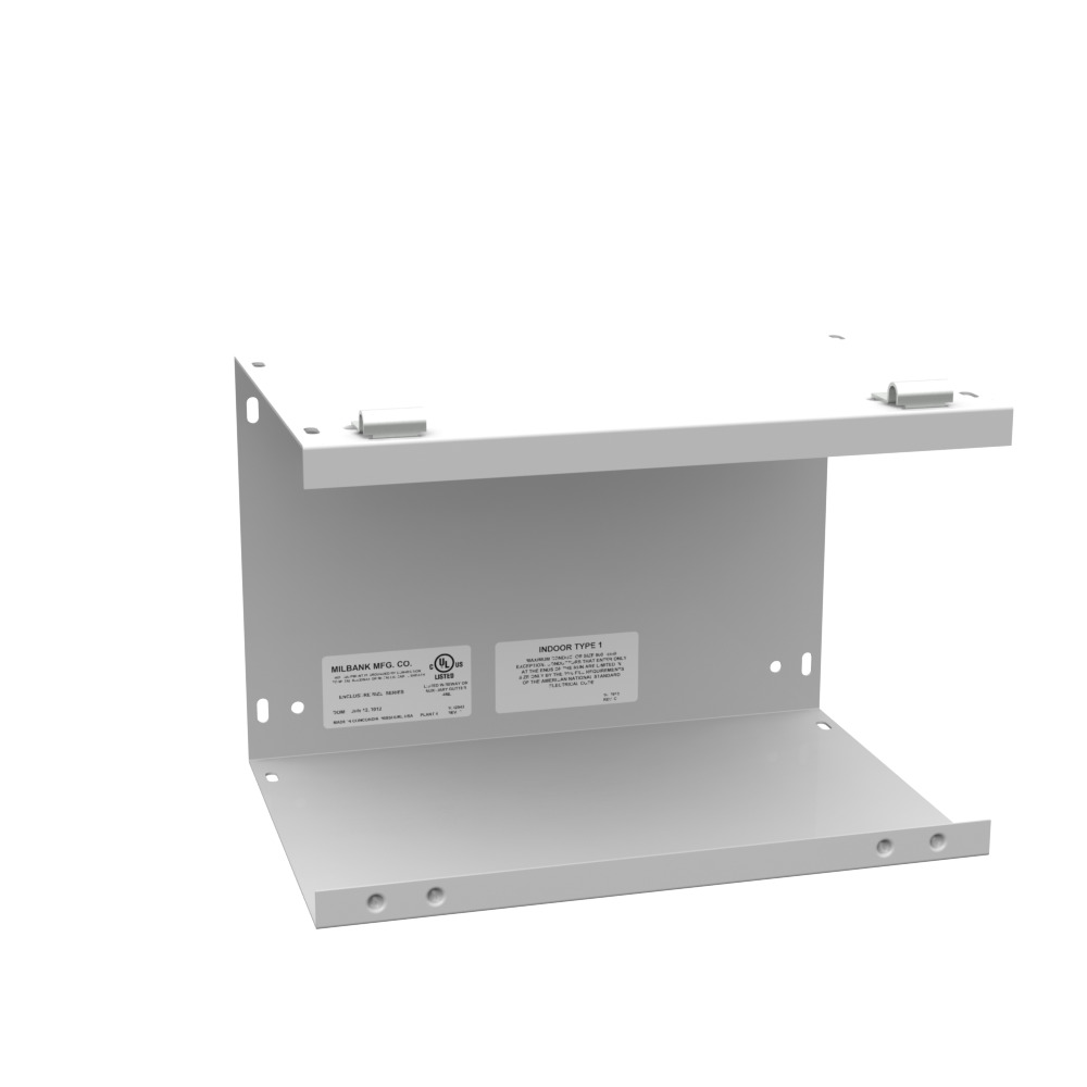 8x12x8 Hinge Cover Gutter Type 1 UL Listed Steel No Knockouts ANSI 61 Gray