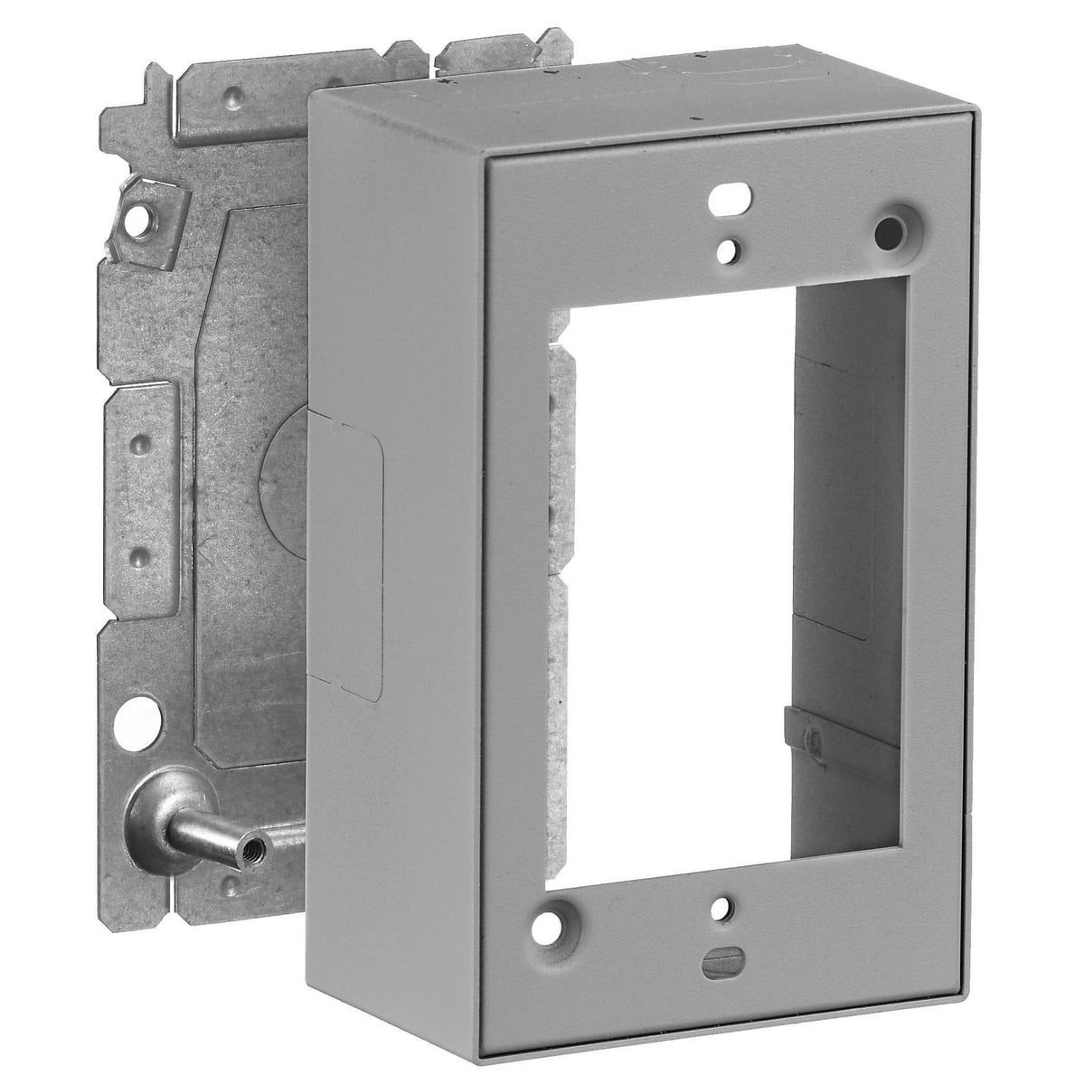 HBL2048GY HBL2000 1-Gang Standard Device Box, 4-1/2 in L x 2.7 in W x 1.4 in H, Rolled Steel, Gray