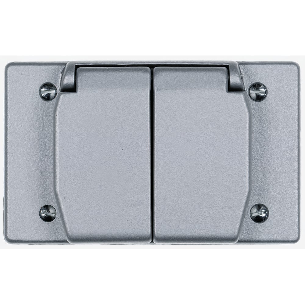 4510 One Gang Heavy Cast Aluminum Cover Duplex Receptacle Horizontal, Gray