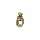 Ground Rod Clamp, Rod Size 3/4", Conductor range #8 solid and #2 stranded. Solid Brass alloy with bronze screw. Approved for direct burial.