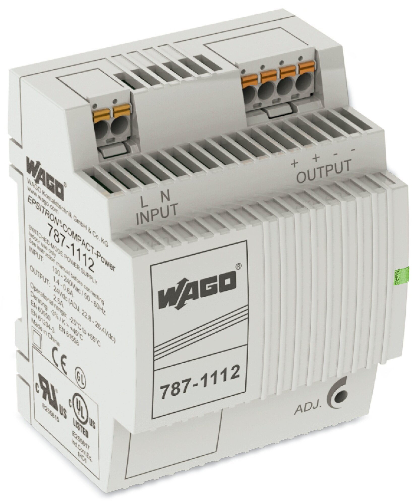 787-1112 1-Phase, 300 V Input, 24 V DC Output, DIN Rail Mount