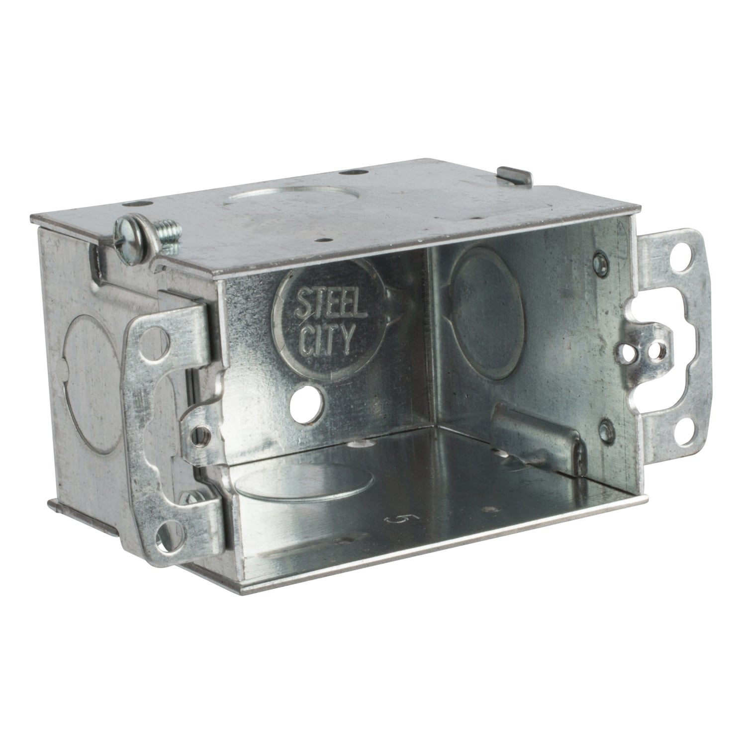 52 Steel City Gangable Switch Box, Steel, 12.5 cu-in Capacity, 1 Gangs, 1 Outlets, 8 Knockouts