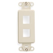 41642-T Decora QuickPort Multimedia Insert, 2 Ports, Fastened Mount, Light Almond