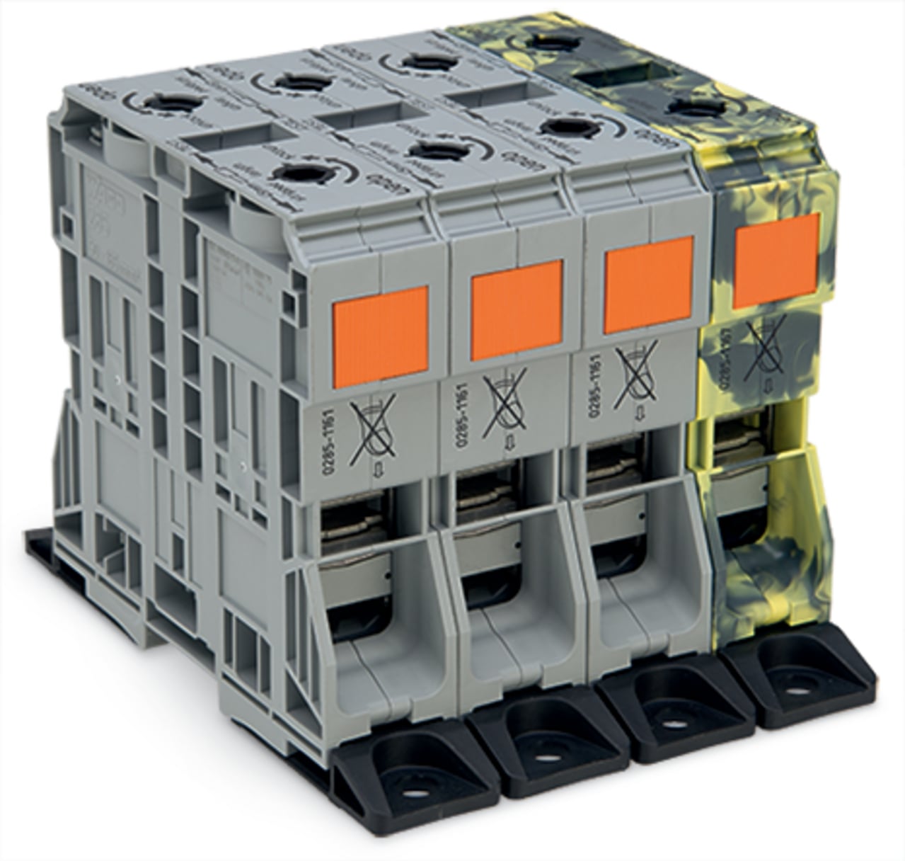 285-1165 Operating Tool Three Phase Set Terminal Block, 1000 V IEC/EN, 600 V UL, 353 A, 350 kcmil Solid Coonductor, 350 kcmil Fine-Stranded Conductor Wire, 4 Poles, Flange Mount