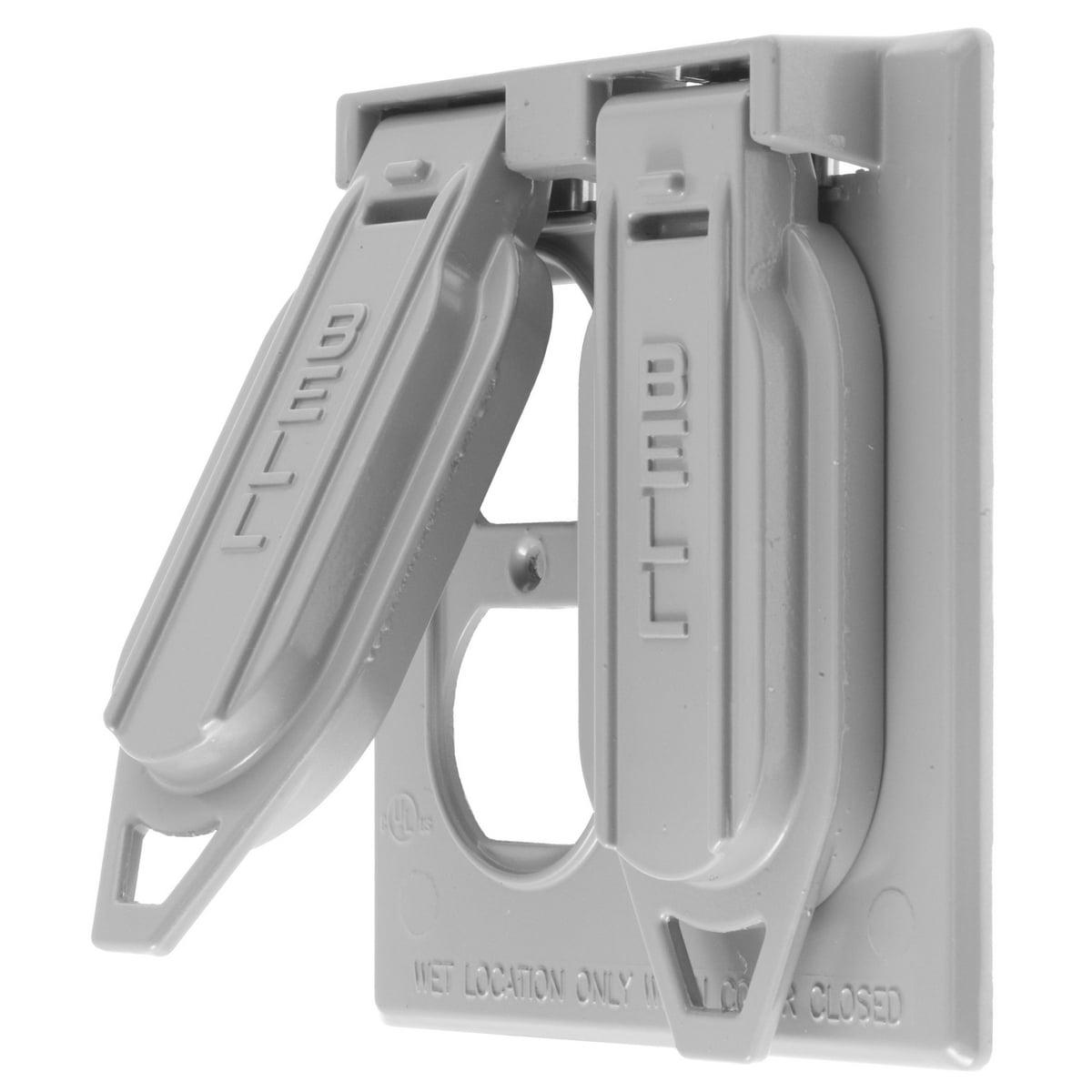 RW51320 Standard Weatherproof While-In-Use Cover With (2) Duplex Opening, 4.54 in L x 4.54 in W x 3/4 in D, Cast Zinc