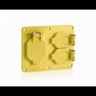 Two-Gang Coverplate, 1 to 1.56-Inch Diameter, Weather-Resistant Flip-Lid, Yellow