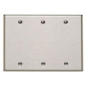 84133-40 Oversized Blank Wall Plate, 3 Gangs, 7-1/8 in W x 5-1/4 in H, 302 Stainless Steel