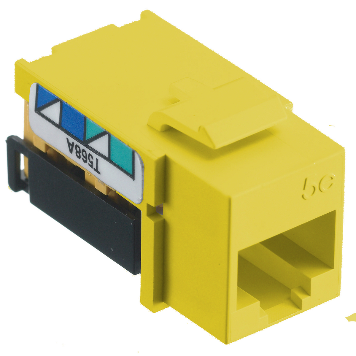 NSJ5EY Standard Universal A/B Modular Jack, Cat 5e Module, Screw Mount, Yellow