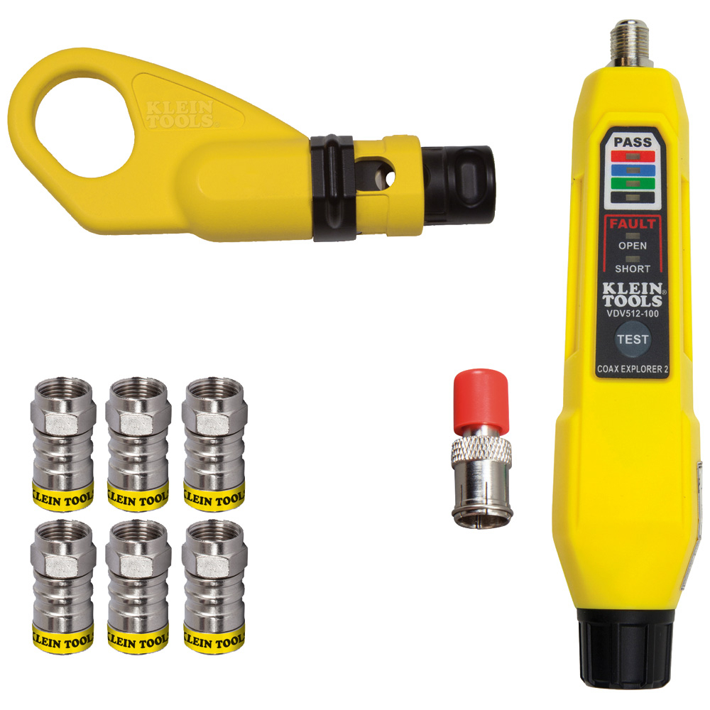VDV002-820 Push-On Universal Coaxial Connector Installation and Test Kit, For Use With Voice/Data/Video Tools, Tester and Connectors