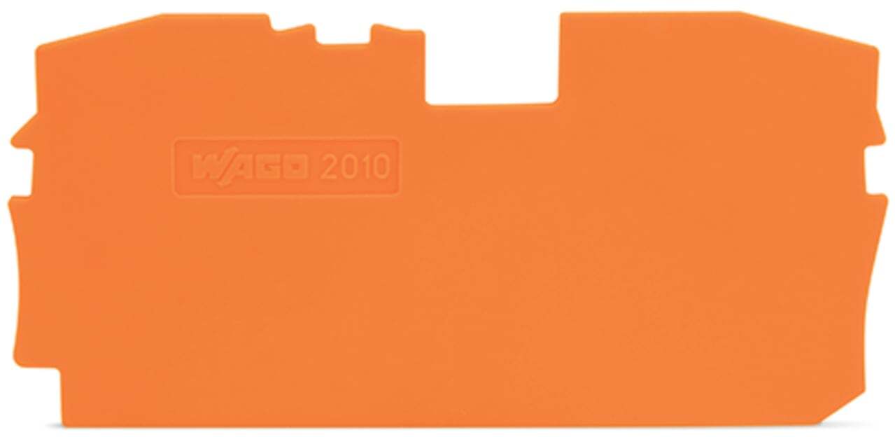 2010-1292 End Intermediate Plate, For Use With Rail Mounted Terminal Block, Orange