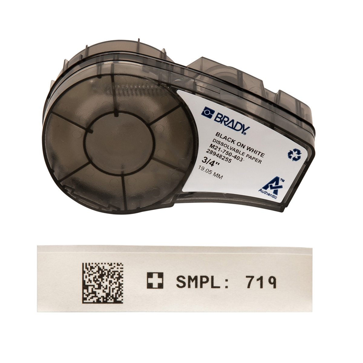 M21-750-403 Dissolvable Label, 3/4 in W, White, B-403 Paper