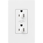 Claro, Satin, dual dimming, tamper resistant receptacle, 15A/125V in snow
