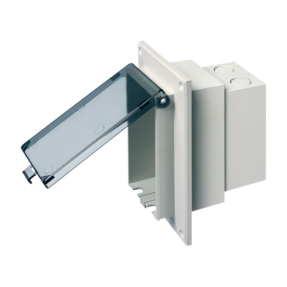 DBVR1C InBox DB Series 1-Piece Low Profile Electrical Box, Plastic, 22 cu-in Capacity, 1 Gang, 1 Outlet, 7.186 in L x 4.934 in W x 5.16 in D