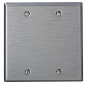 84025-40 Standard Size Blank Wall Plate, 2 Gangs, 4.56 in W x 4.5 in H, 302 Stainless Steel