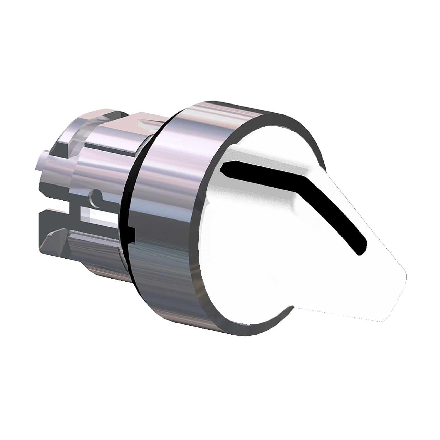 ZB4BD201 Harmony Non-Illuminated Selector Switch Head, 29 mm W x 29 mm D x 44 mm H, Round Shape, Metal, White