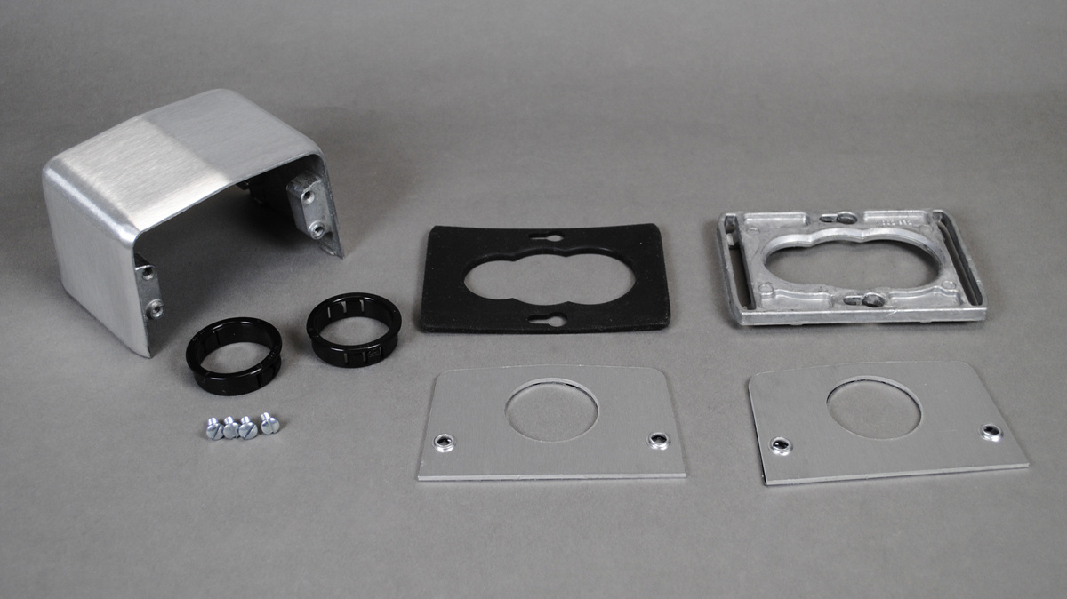 525D 4-Piece Communication Service Fitting, For Use With Walkerduct Pro Series, Walkerduct Underfloor Duct, Flushduct and Walker 800 Series Floor Box, Die Cast Aluminum