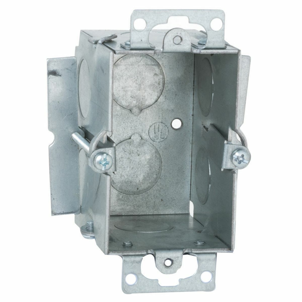 509 Gangable Switch Box, Steel, 12.5 cu-in Capacity, 1 Gang, 1 Outlet, 4 Knockouts