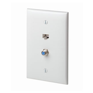 5EA20-M2W Midway Quickplate, 1 Gangs, 4.88 in H x 3.13 in W, ABS Plastic, White