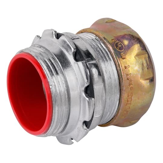 TC712AN-RT Steel City Insulated Compression Connector, 3/4 in Trade, Steel, Zinc Plated