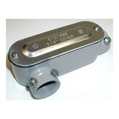 LR-46CGC Bridgeport 5 Series Type LR Combination Conduit Body With Cover, Gasket, 1-1/2 in Hub, 85, 30.5 cu-in, Die Cast Aluminum, Aluminum